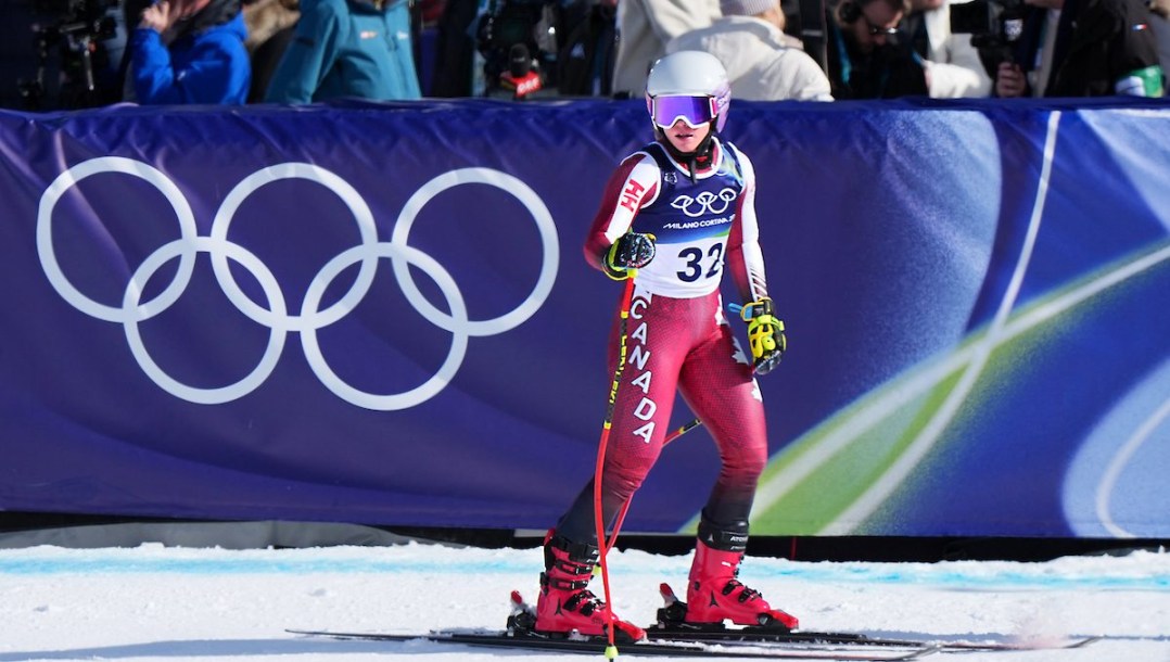 Cassidy Gray reacts after her run.