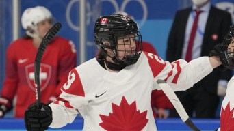 Erin Ambrose celebrates a goal