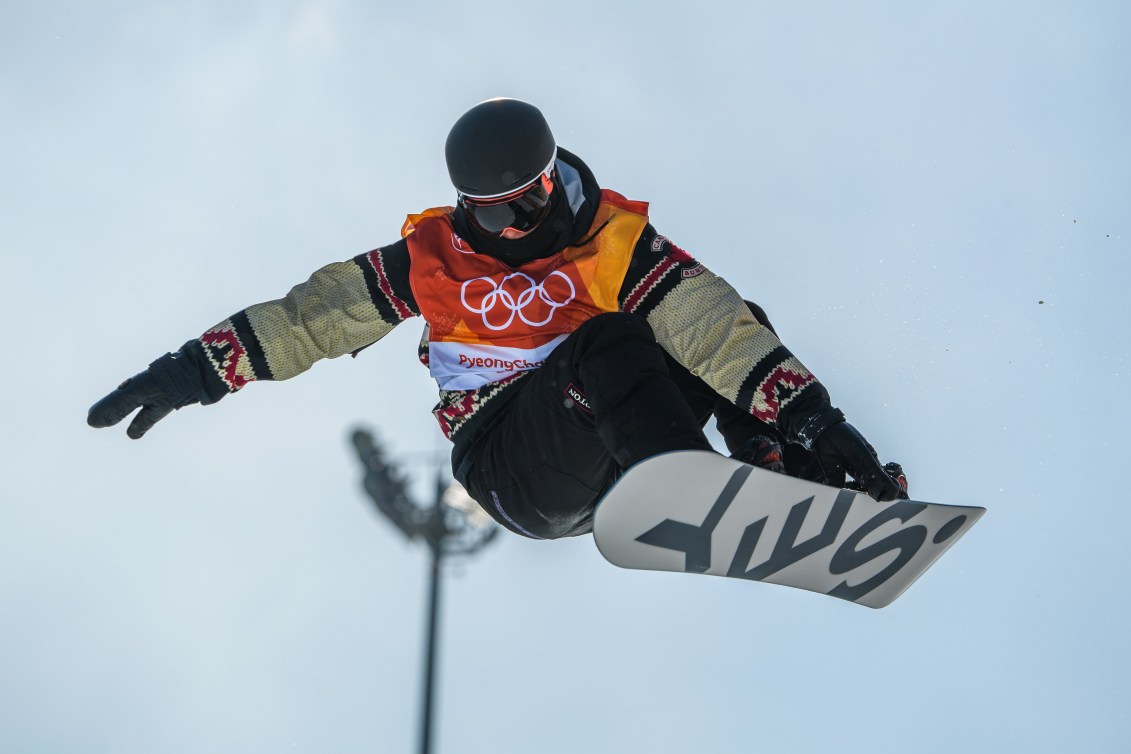 Derek Livingston in action during the Snowboard Men Halfpipe Qualifications Run at the Phoenix Snow Park on February 13, 2018 in Pyeongchang-gun, South Korea.