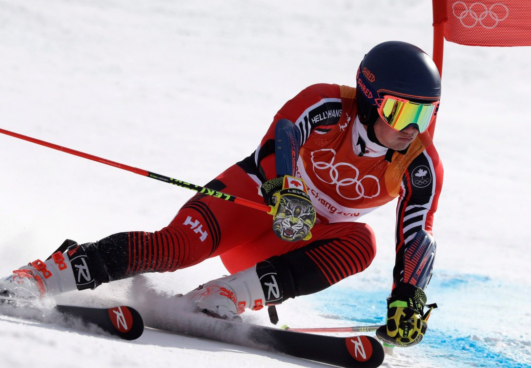 Canada's Trevor Philp competes in the second run of the men's giant slalom at the 2018 Winter Olympics in Pyeongchang, South Korea, Sunday, Feb. 18, 2018.