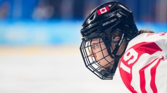 Brianne Jenner #19 of Team Canada waits for a face-of