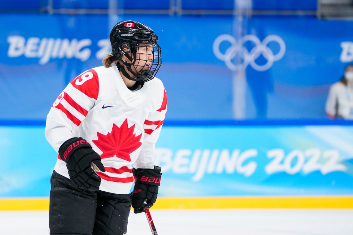 Brianne Jenner #19 of Team Canada skates against the United States