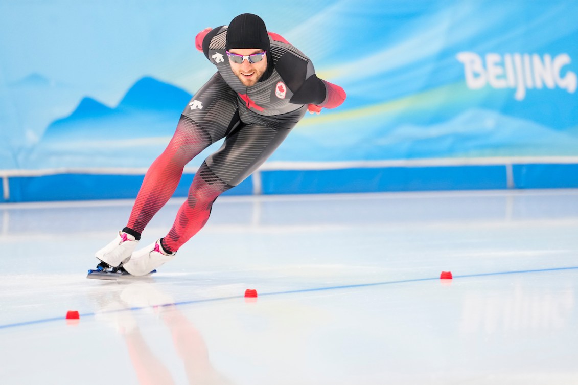 Team Canada long track speed skater Laurent Dubreuil competes in the men’s 1000m