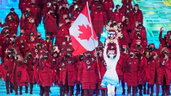 Team Canada walks into the Parade of Nations