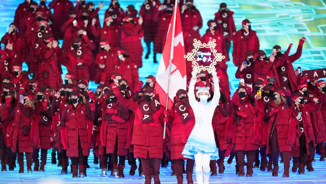 Team Canada walks into Opening Ceremony
