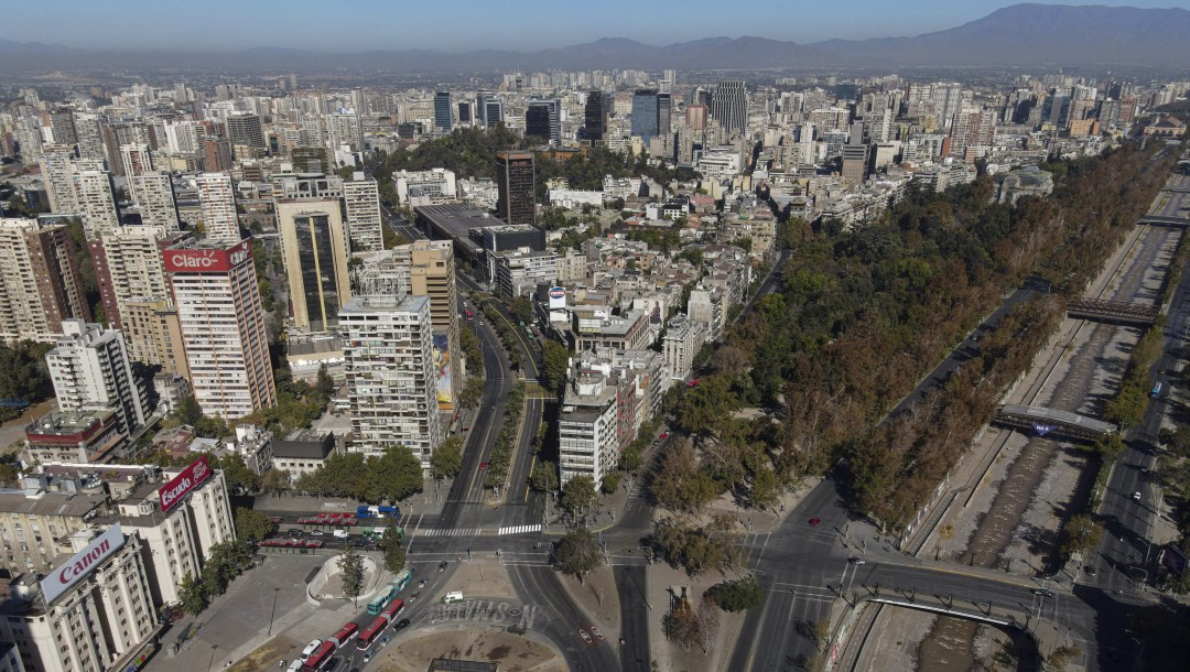 Aerial of Santiago, Chile