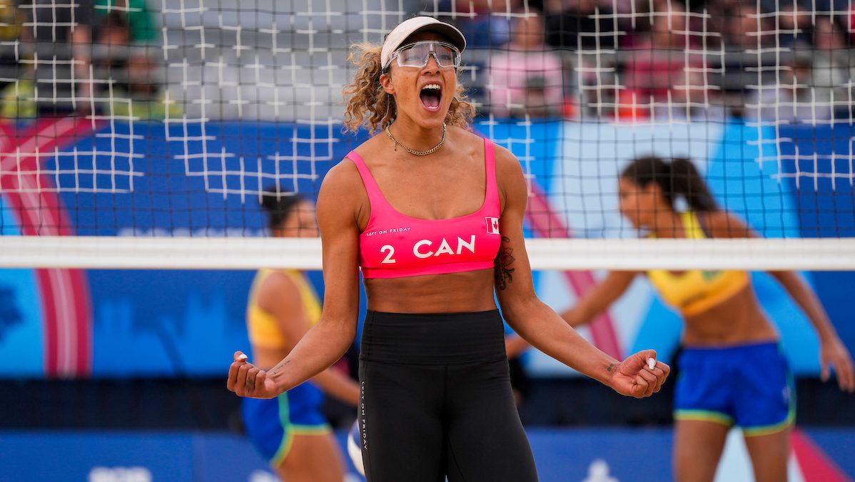 Brandie Wilkerson celebrates scoring a point by screaming