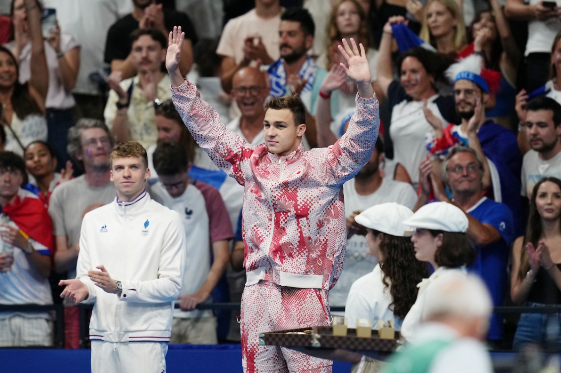 Ilya Kharun celebrates winning bronze