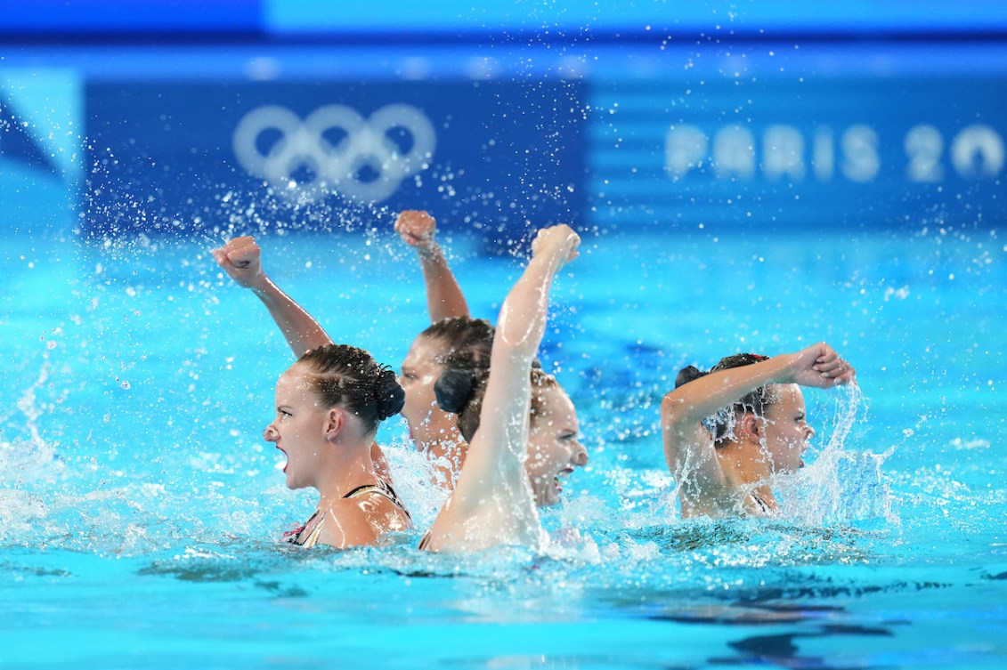 Team Canada competes in artistic swimming