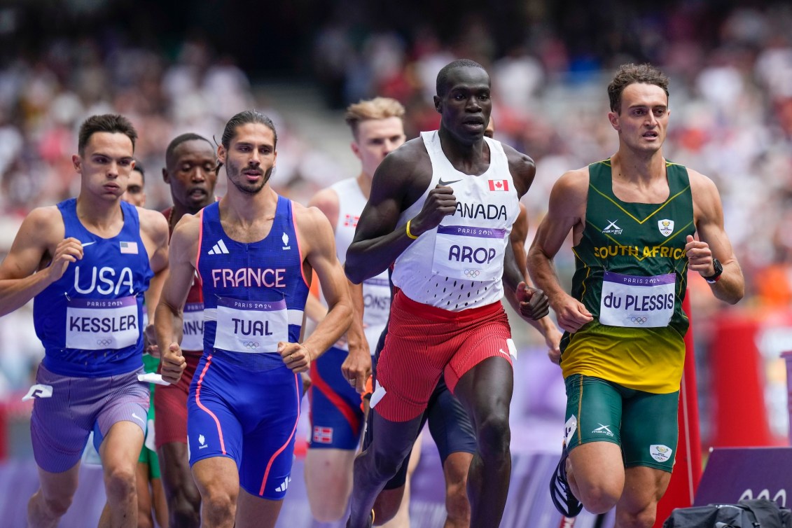 Canada's Marco Arop competes in the men's 800m semifinal.