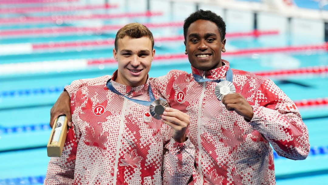 Josh Liendo and Ilya Kharun pose with their medals