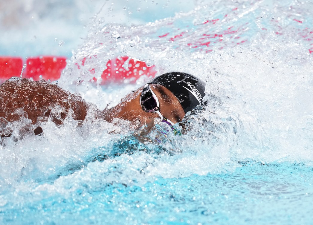 Josh Liendo swims freestyle