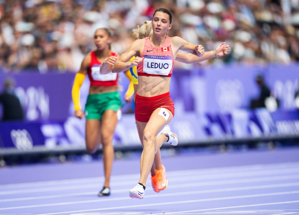 Audrey Leduc sprints across the line