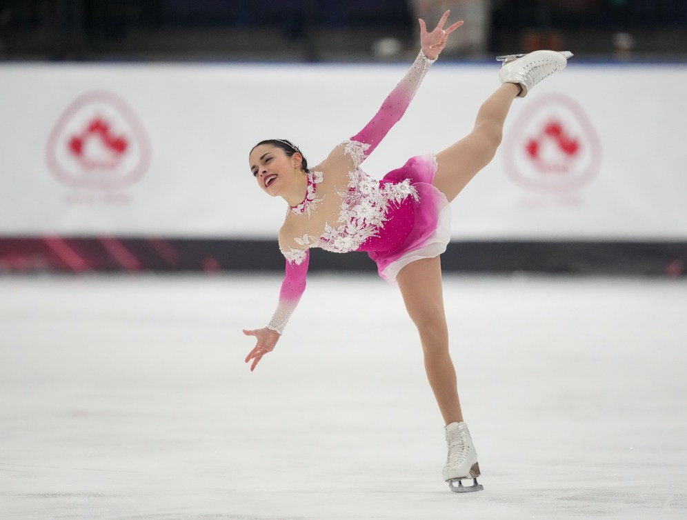 Madeline Schizas performs her free program in the women's competition at the Canadian National Skating Championships in Laval, Que., on Sunday, Jan.19, 2025. THE CANADIAN PRESS/Christinne Muschi