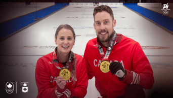 Jocelyn Peterman and Brett Gallant win gold medal in curling arena