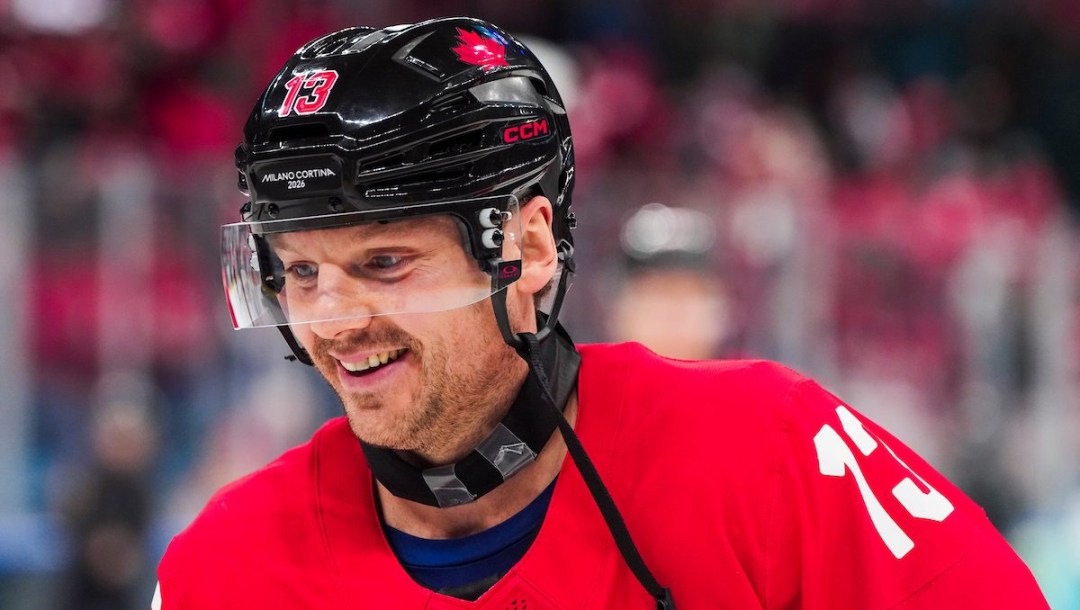 Sam Reinhart smiles.