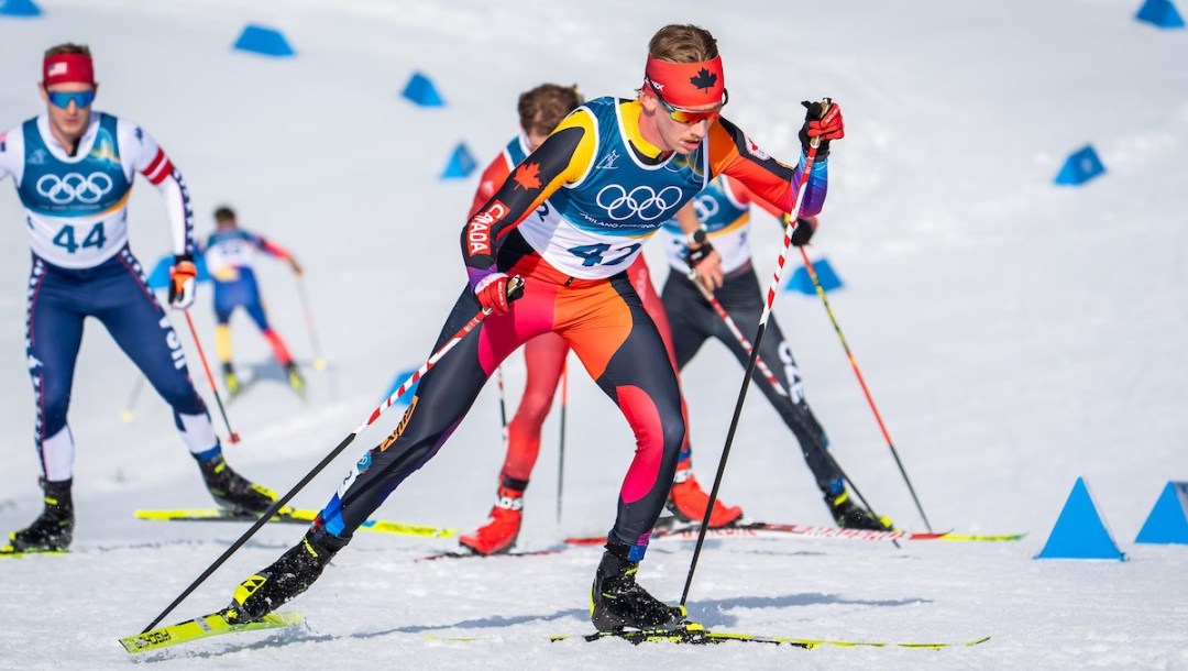 Max Hollmann competes in cross country skiing.