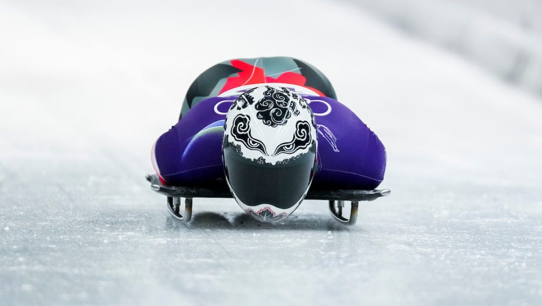 Josip Brusic competes in skeleton.