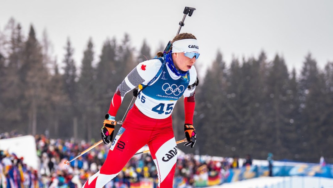 Nadia Moser competes in biathlon.