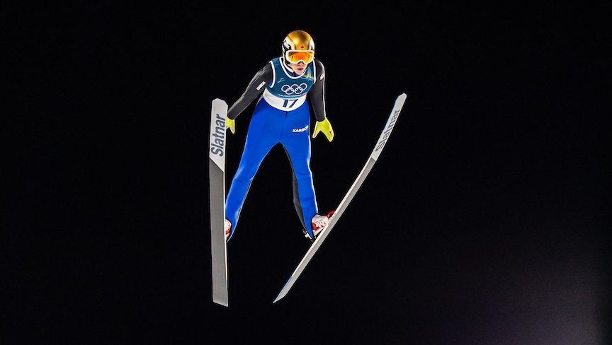 Nicole Maurer competes in ski jumping.