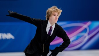 Team Canada’s Stephen Gogolev competes in the Team Event Men Short Program