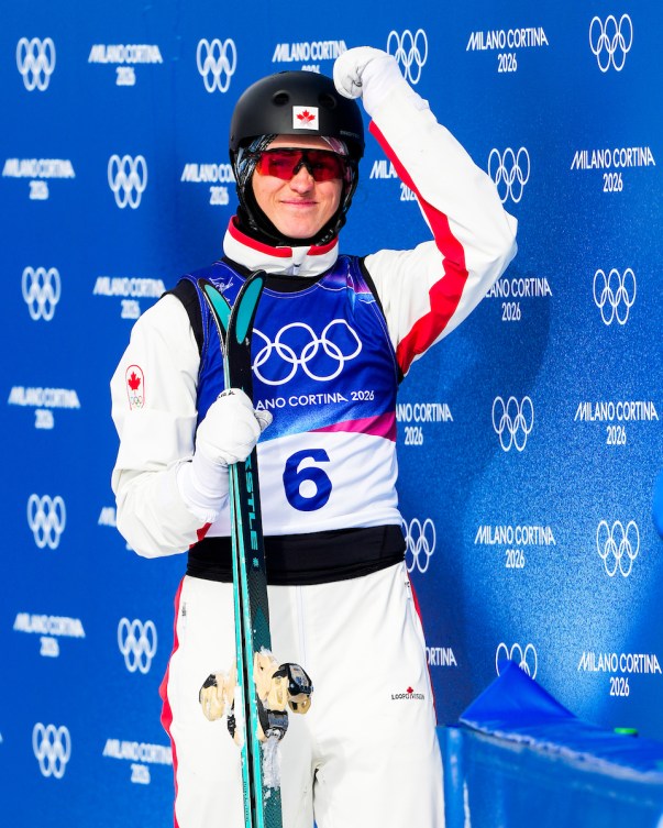Marion Thenault reacting after receiving her score.