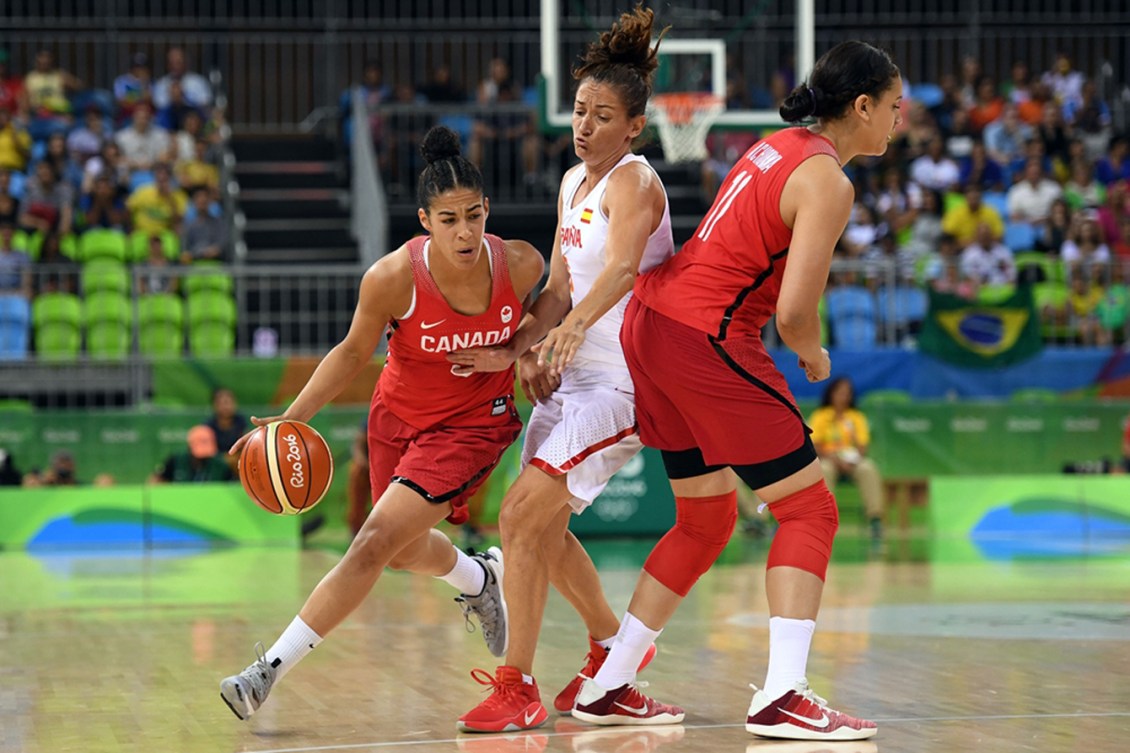 trois athlètes en pleine action à Rio