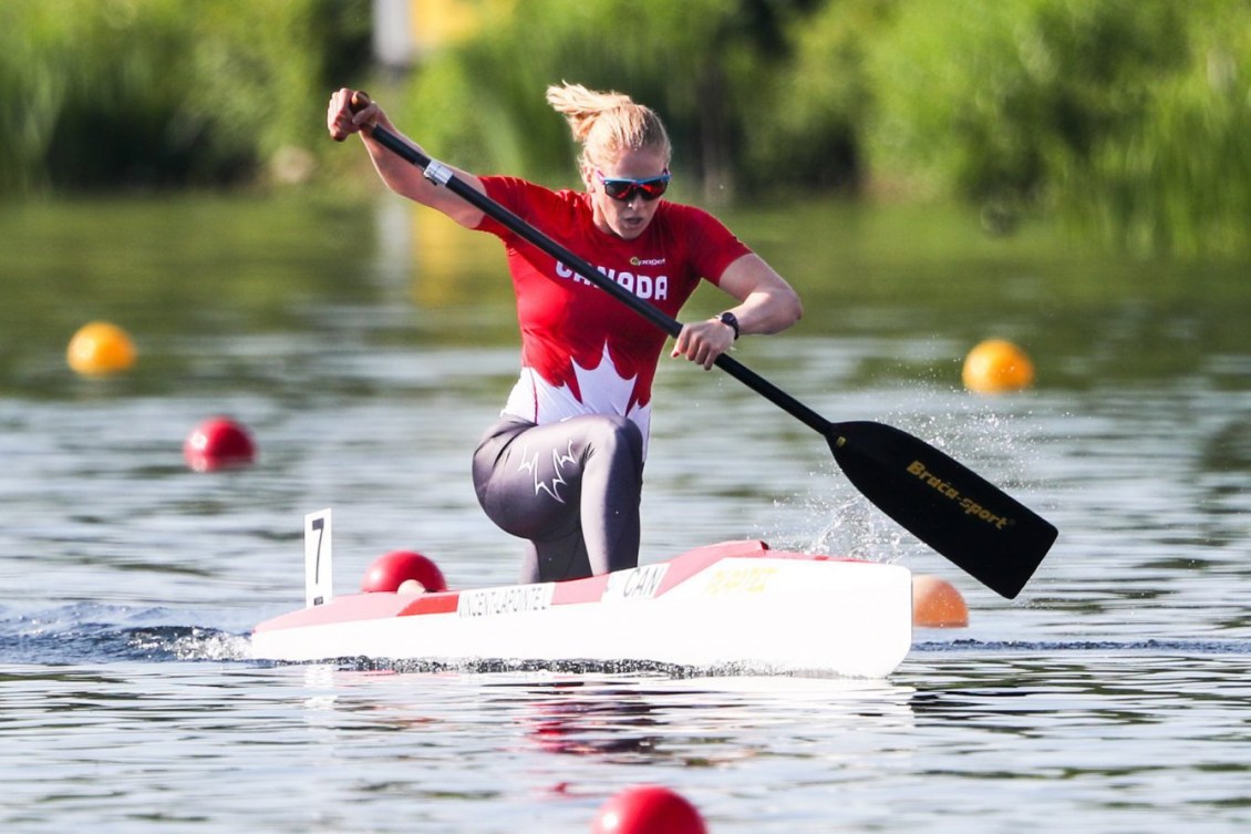 Vincent-Lapointe en action sur son kayak.