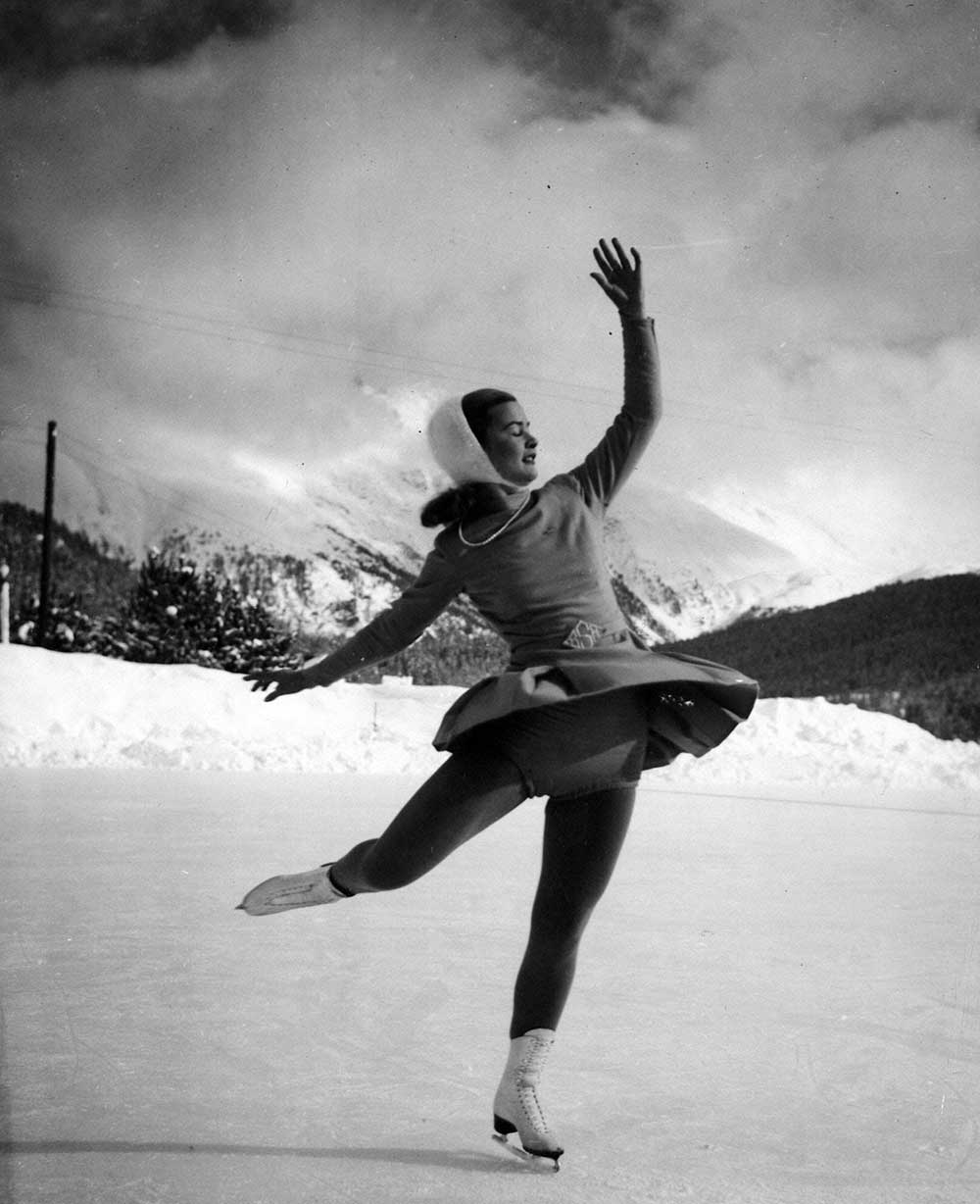Barbara Ann Scott participe aux Jeux d'hiver de St Moritz en 1948. (CP Photo)