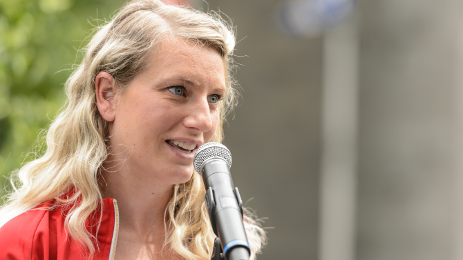MONTREAL, QC - JUNE 17: Four-time Olympic medallist Emilie Heymans will make an important announcement related to Canada Olympic Excellence Day.. (Photo by Minas Panagiotakis)
