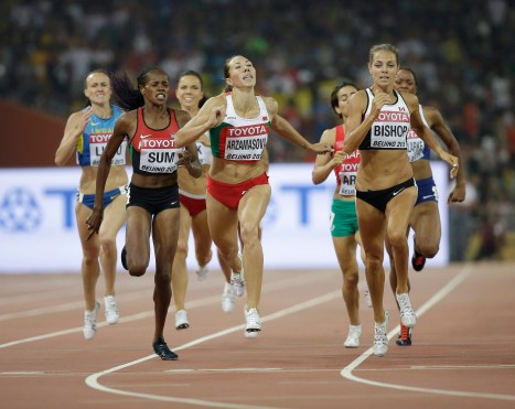 Melissa Bishop - argent au 800 m, Beijing (Chine), le 29 août 2015. (AP Photo/David J. Phillip)