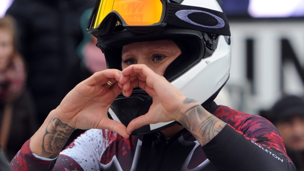 Kaillie Humphries lors de la Coupe du monde BMW IBSF, le 15 janvier 2016 à Park City (Photo : Caroline Seidel/The Associated Press)