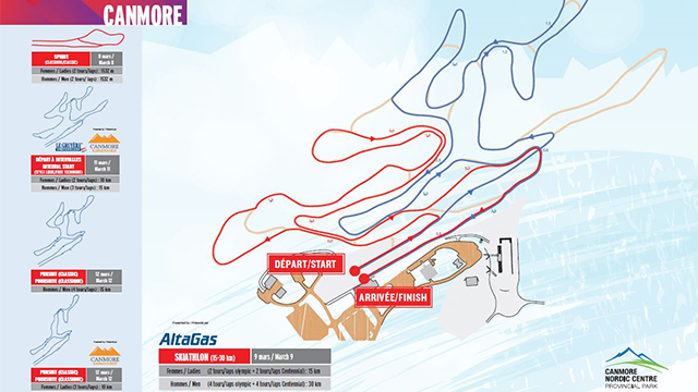 Le parcours de Canmore. (Photo : Tour de ski du Canada)