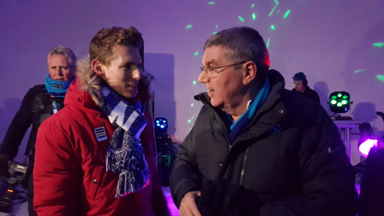 En grande discussion avec le président du Comité international olympique, Thomas Bach, au festival Sjoggfest.