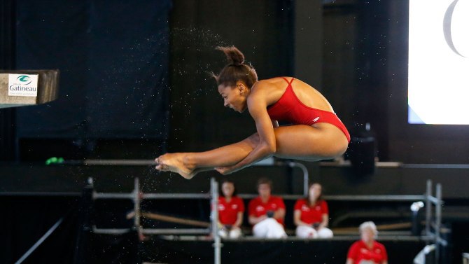 Jennifer Abel à la Coupe Canada de Gatineau le 8 avril 2016. (Photo : Greg Kolz)