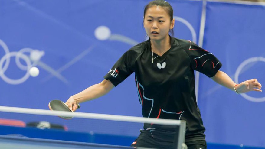 Mo Zhang au Tournoi de qualification olympique nord-américain. (Photo : Table Tennis Canada).