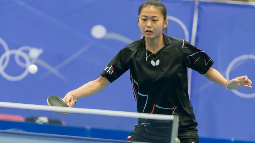 Mo Zhang au Tournoi de qualification olympique nord-américain. (Photo : Table Tennis Canada).