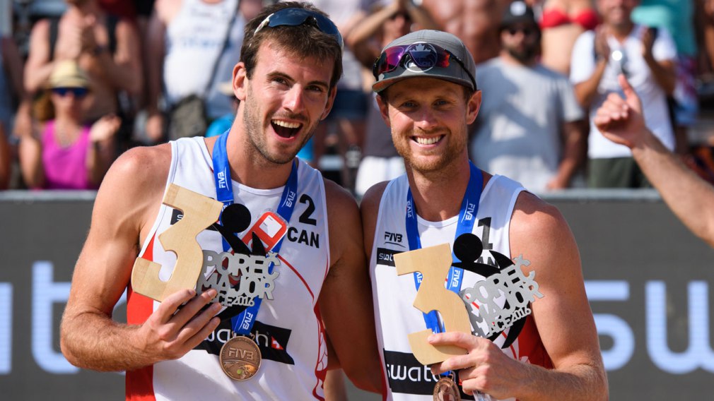 Ben saxton et Chaim Schalk au Swatch major de Prec en Croatie, le 3 juillet 2016. (Photo : FIVB).