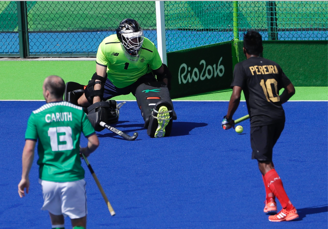 L'équipe canadienne affrontant l'Irlande dans un match préliminaire des jeux de Rio 2016, le 11 aout 2016