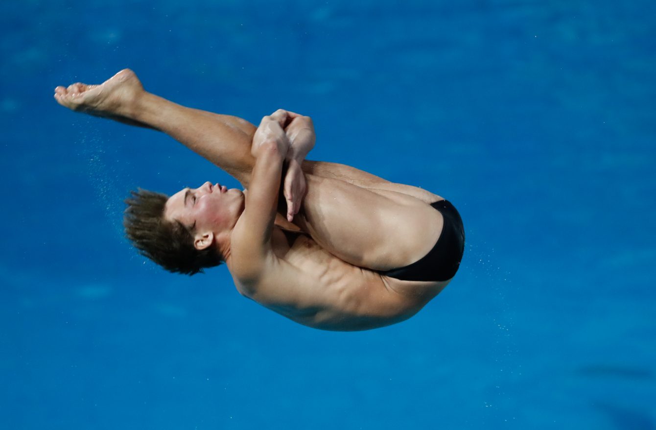 Philippe Gagné lors de finale masculine du plongeon de 3 mètres, les 16 août 2016.