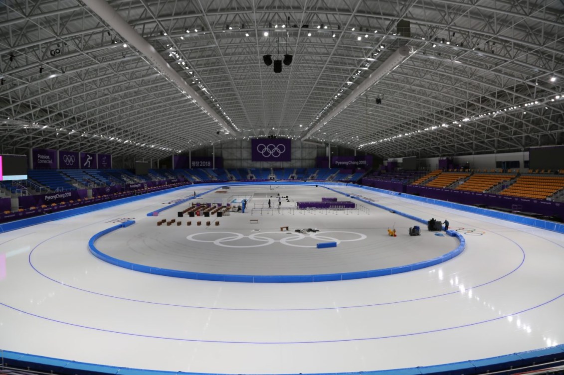 L'Ovale de Gangneung accueuillera les épreuves de patinage de vitesse sur longue piste.