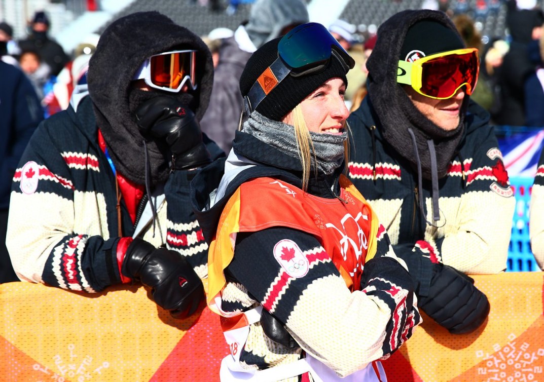 <em>Laurie Blouin, d’Équipe Canada, gagne la médaille d’argent à l’épreuve féminine de snowboard slopestyle pendant les Jeux olympiques d’hiver de PyeongChang 2018, en Corée du Sud, le 12 février 2018. (Photo : Vaughn Ridley/COC)
