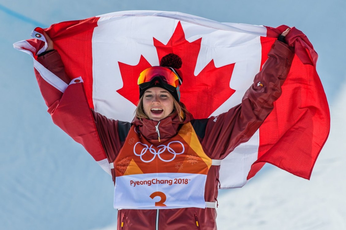 Cassie Sharpe remporte l'or en finale de l'épreuve de la demi-lune en ski acrobatique, aux Jeux olympiques d'hiver de Pyeongchang 2018. (Photo: Vincent Ethier/COC)