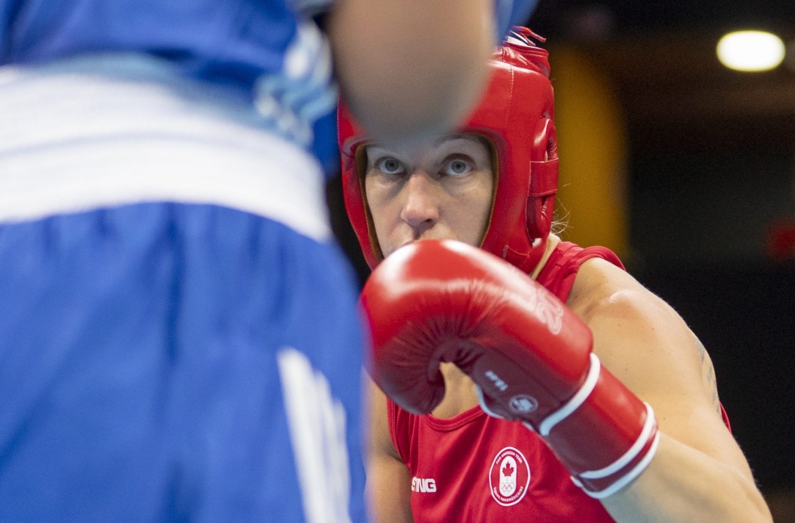 Myriam Da Silva Rondeau pendant un match à Lima 2019