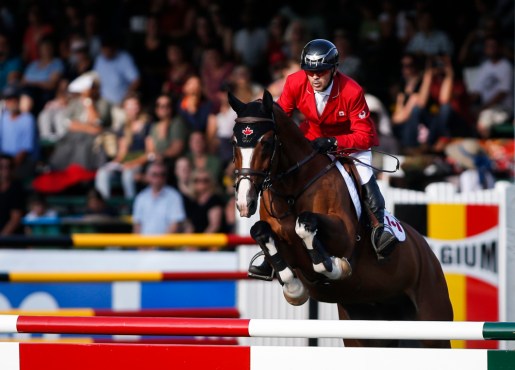 Eric Lamaze en pleine épreuve avec Coco Bongo